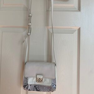 Cole Haan Beige/Snakeprint Leather Small Crossbody Handbag